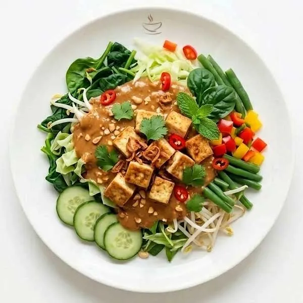 Indonesian gado gado salad with tofu
